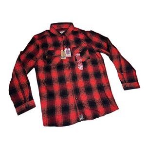 Axel Brand Red/black Plaid Flannel Shirt Mens Xl , Button Pockets